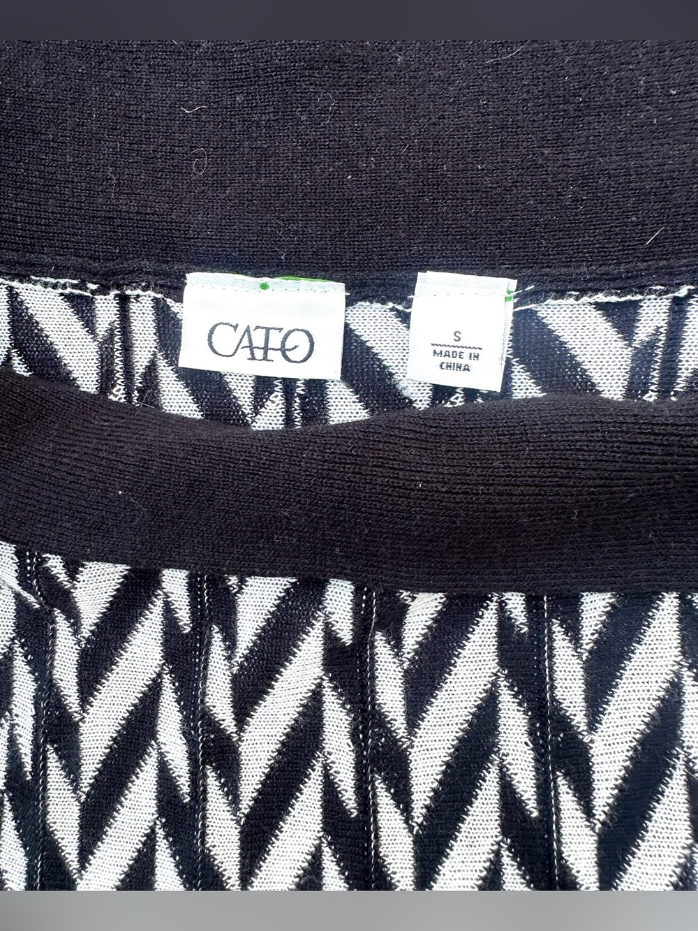 Cato Black & White Chevron Circle Skirt - Picture 2 of 8